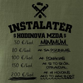 Hodinová mzda Inštalatér