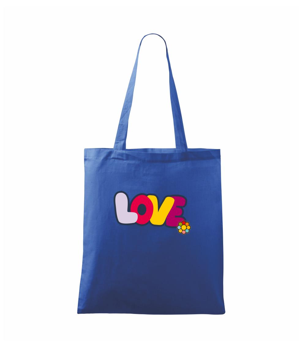 Love nápis s kvetinou