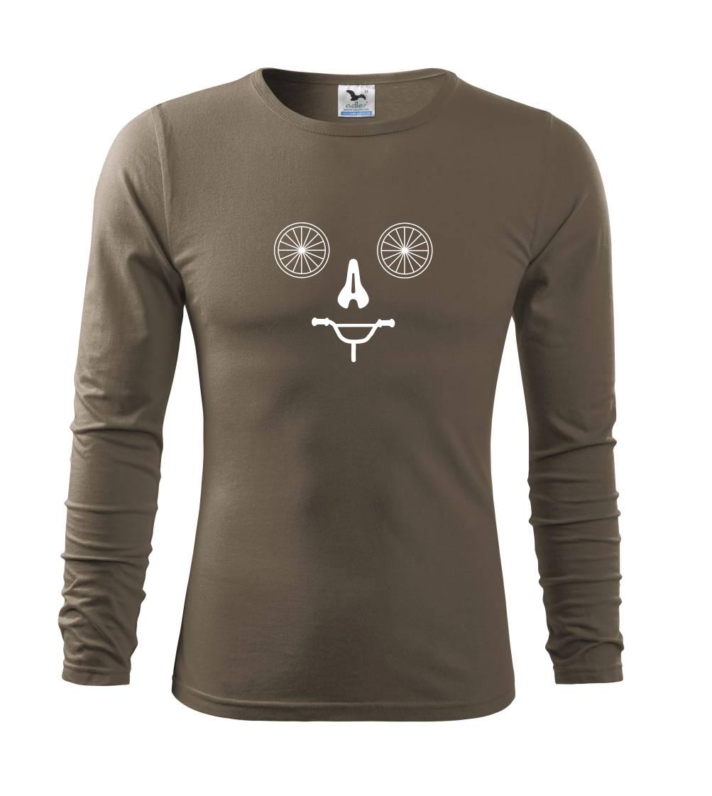 Tričko ako darček pre cyklistu - Zložená cyclo tvár - Tričko s dlhým rukávom FIT-T long sleeve