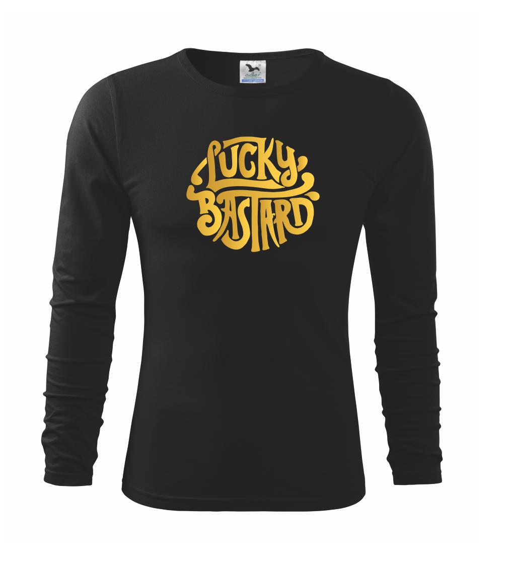 Tričká na párty - Lucky Bastard zlatý - Tričko s dlhým rukávom FIT-T long sleeve