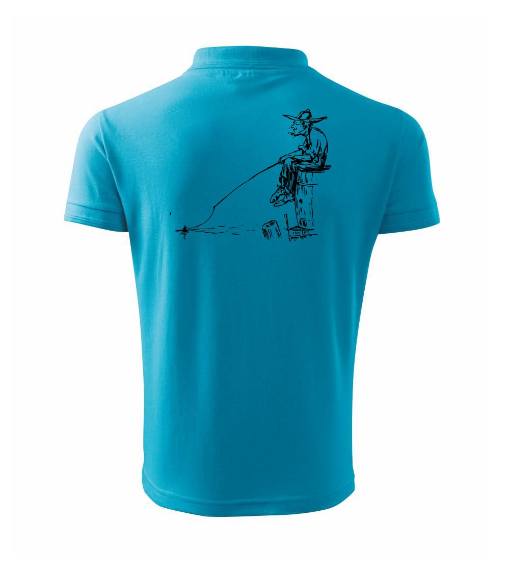 Kreslený rybár na pni Kreslený rybár na pni