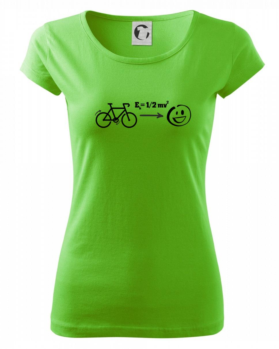 Tričko ako darček pre cyklistu - Kinetická energia kolo - Dámske tričko Pure