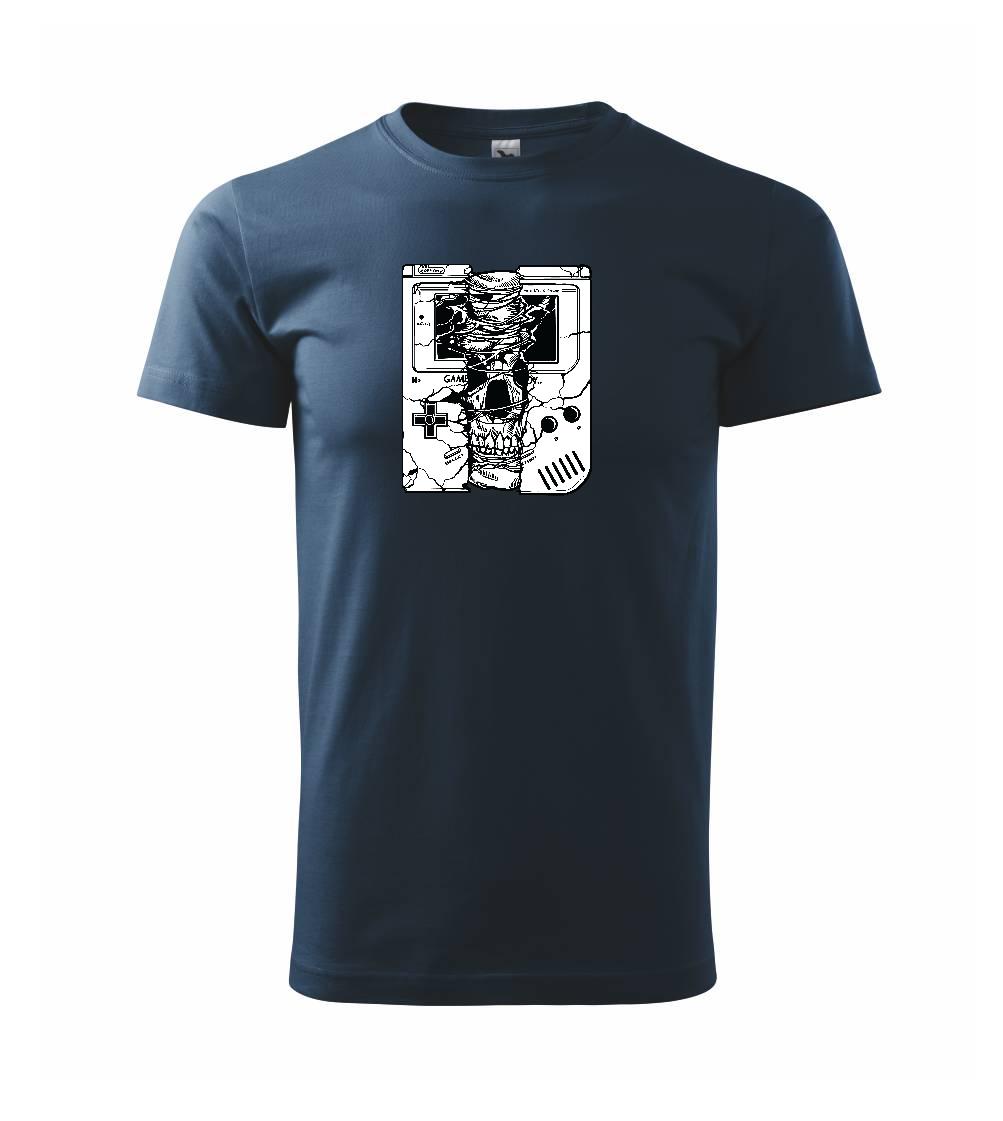 Tričká pre ajťákov - Gameboy Skull - Tričko extra veľké  (5-8XL)