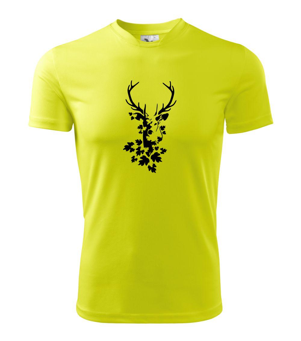 Tričká so zvieratami - Jeleň z listov - Pánske tričko Fantasy športové