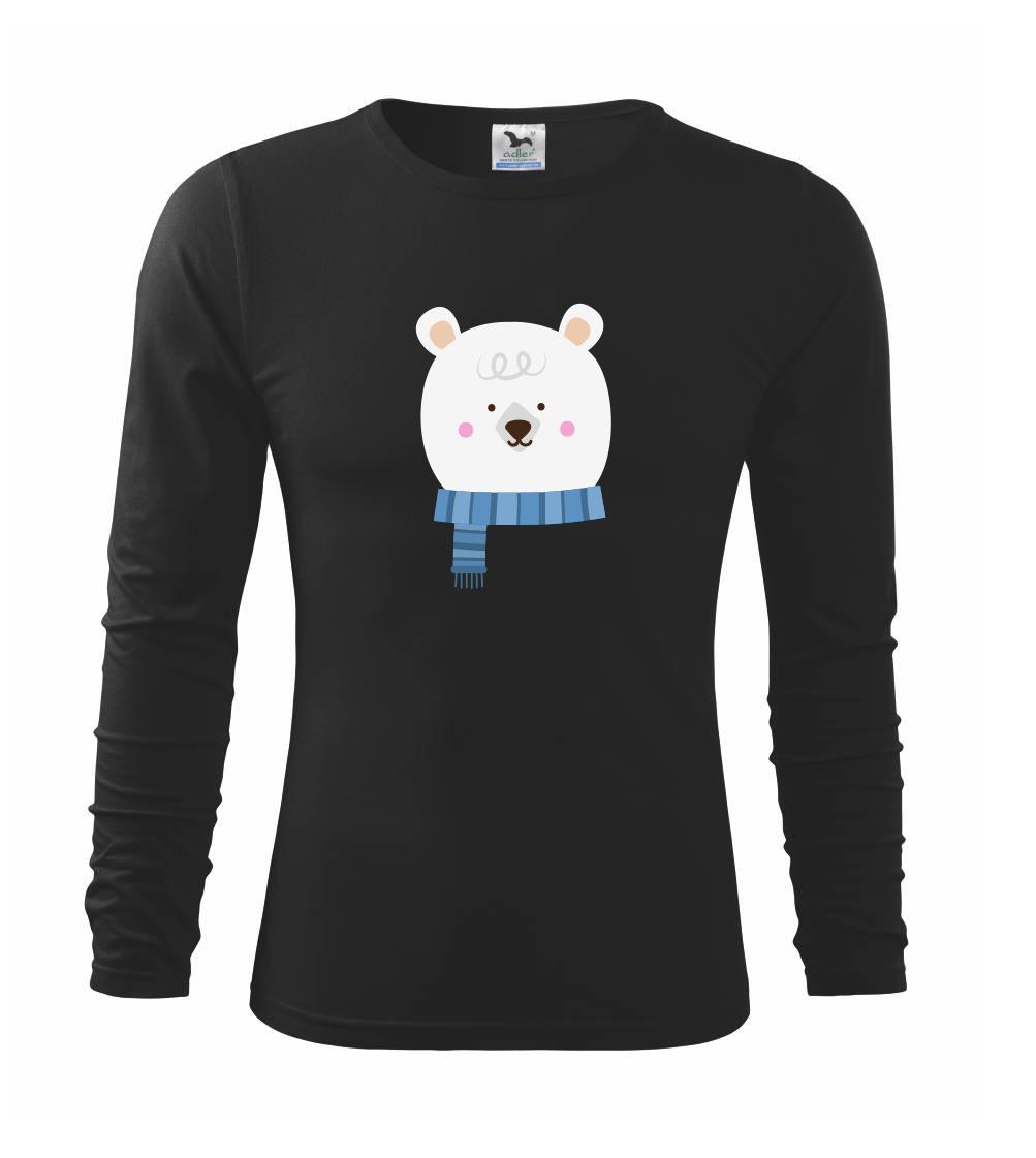 Vianočné tričká - Medveď so šálom - Tričko detské Long Sleeve