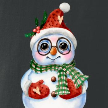 Snehuliak kreslený s okuliarmi