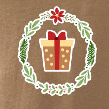Vianočný veniec s darčekom