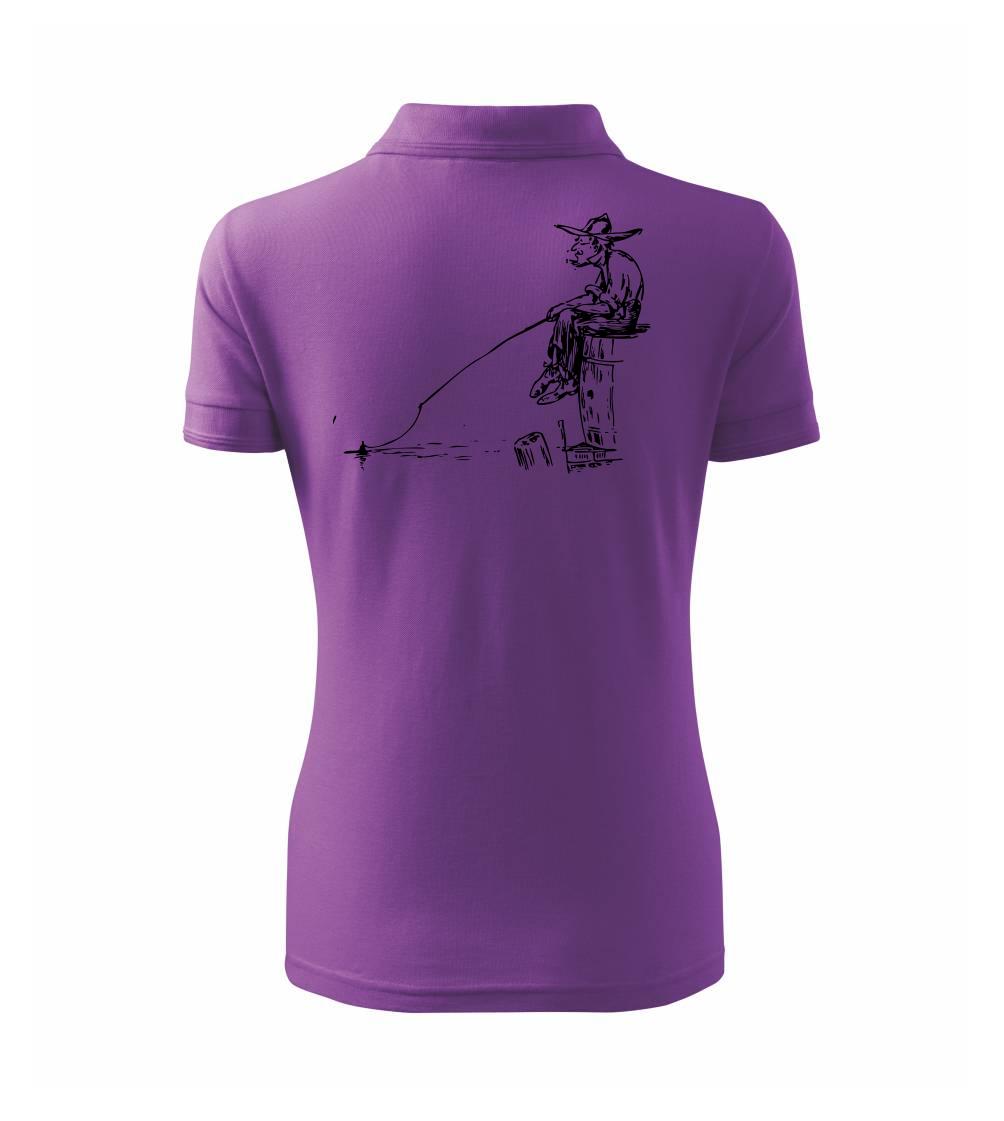 Kreslený rybár na pni Kreslený rybár na pni