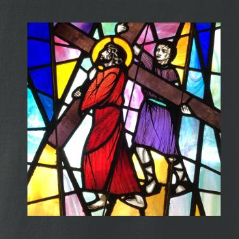 Vitráž - Ježiš a kríž Vitráž - Ježiš a kríž