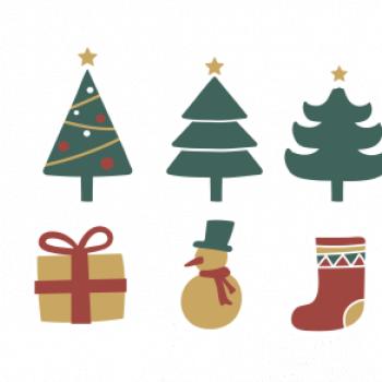 Vianočná sada - stromčeky a darčeky