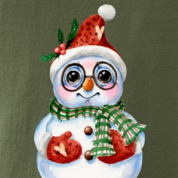 Snehuliak kreslený s okuliarmi