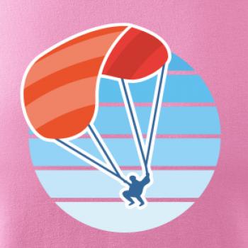 Paragliding oranžový v modrom koliesku