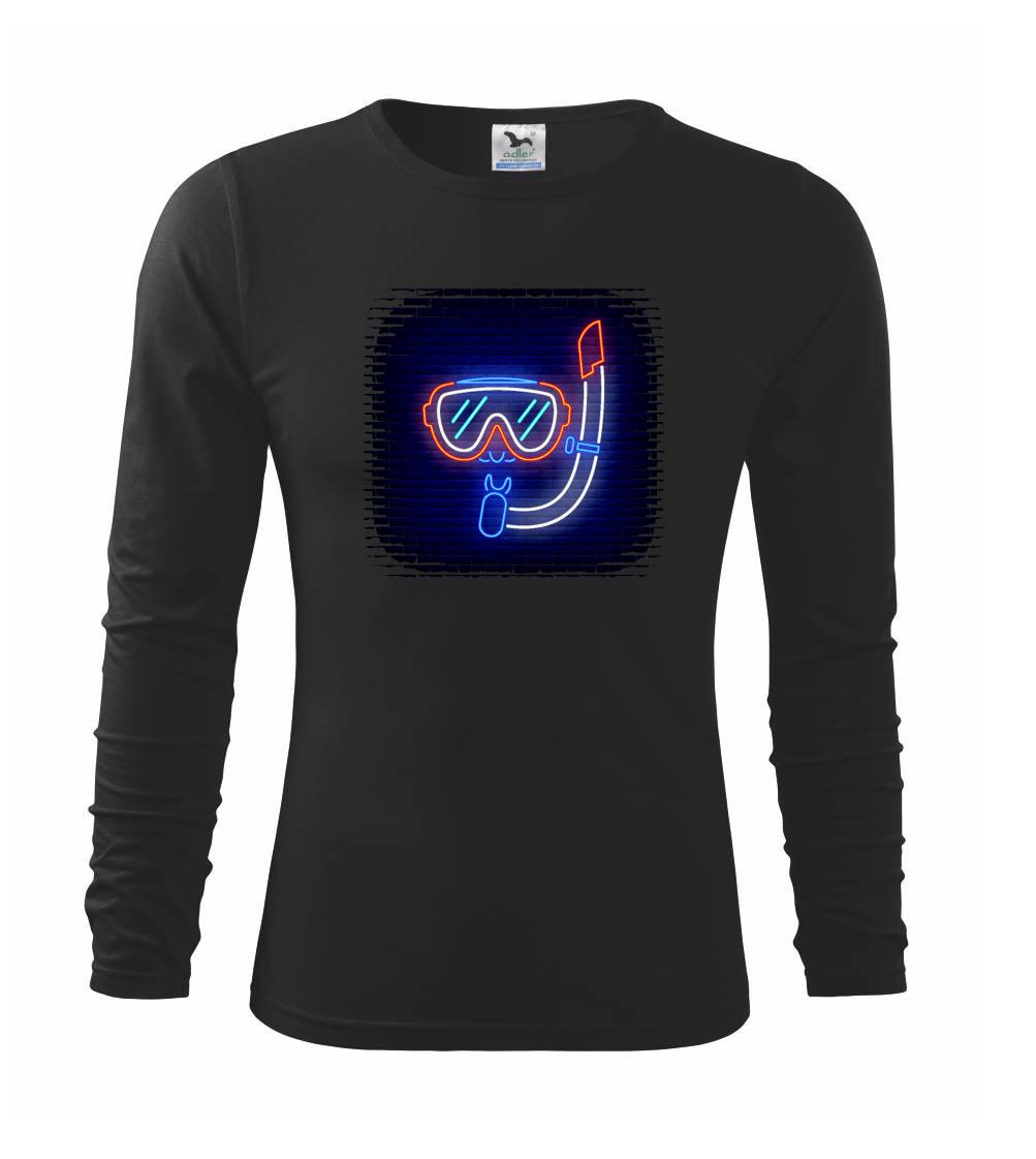 Potápačské tričká - Potápač neon - Tričko detské Long Sleeve