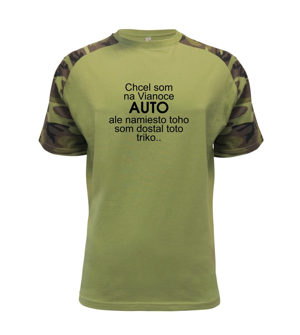 Vianočné tričká - Chcel som na Vianoce auto - Raglan Military