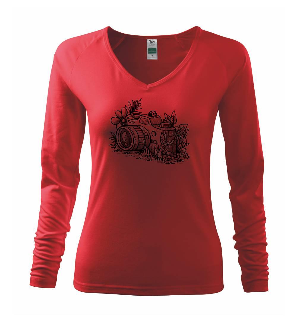 Tričká pre fotografov - Foťák kreslený lienka - Tričko dámske Elegance