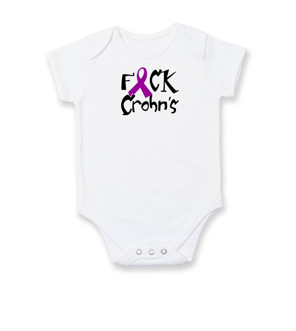 Ostatné nápisy - F*ck Crohns - Body dojčenské s krátkym rukávom