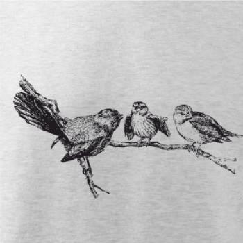 Vtáčiky na vetve maľované