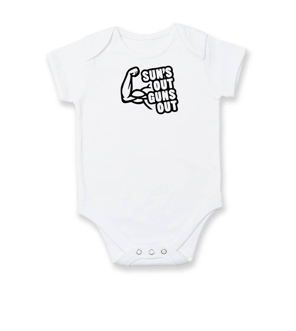 Posilňovani - Suns out guns out - Body dojčenské s krátkym rukávom