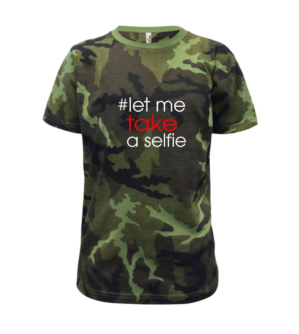 Ostatné nápisy - Hashtag let me take a selfie - Detské maskáčové tričko
