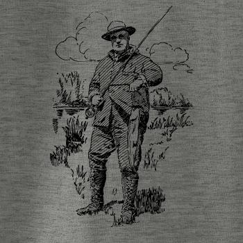 Kreslený rybár s úlovkom