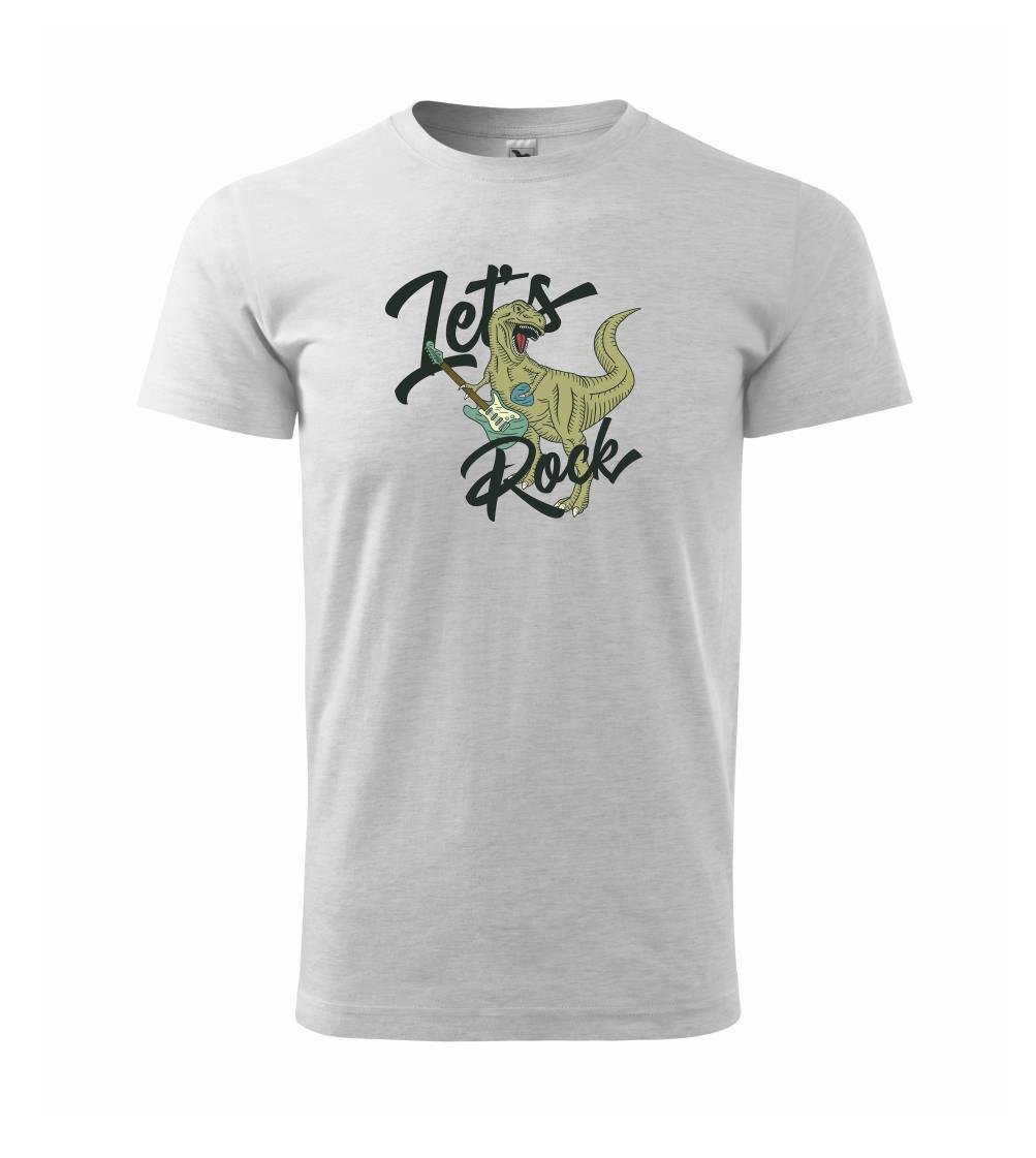 Tričká so zvieratami - Let's rock T-rex - Klasické pánske tričko vyššej gramáže