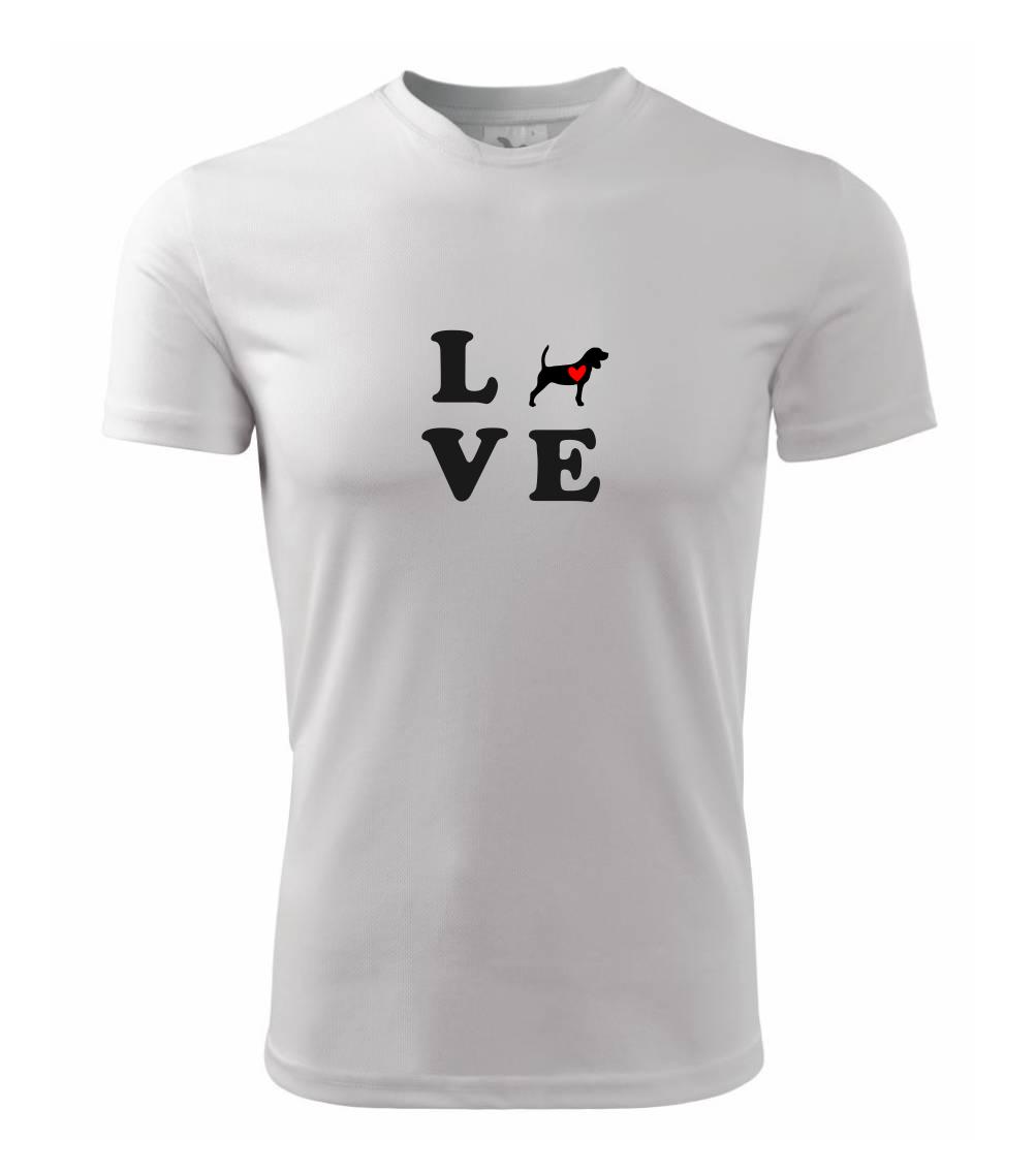 Bígl na tričku - Bígl love - Pánske tričko Fantasy športové