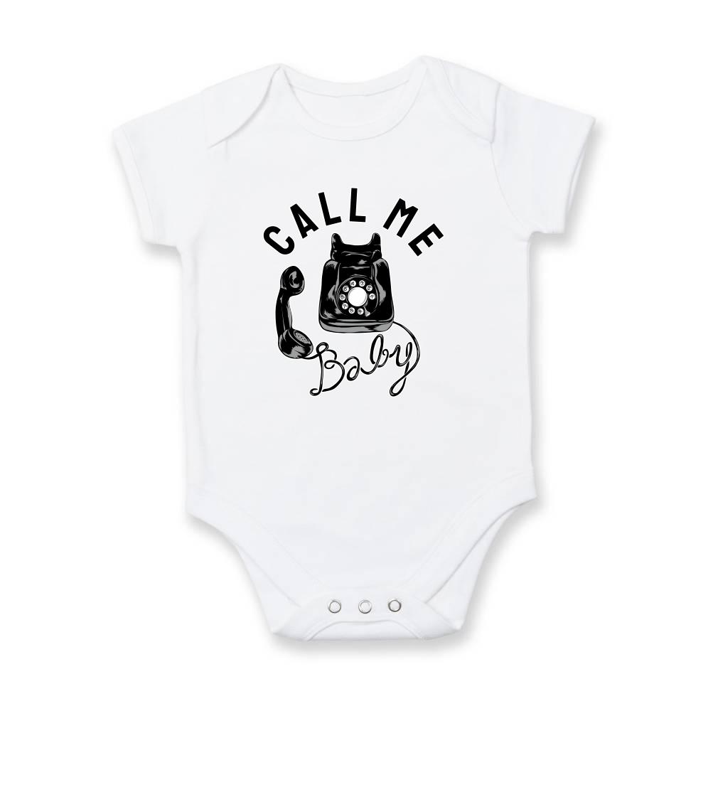 Tričká na párty - Call Me Baby telefón - Body dojčenské s krátkym rukávom