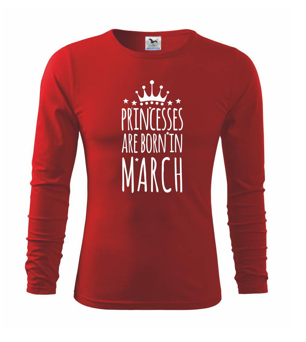 Tričká pre narodených v marci - Princesses are born in March - Tričko detské Long Sleeve
