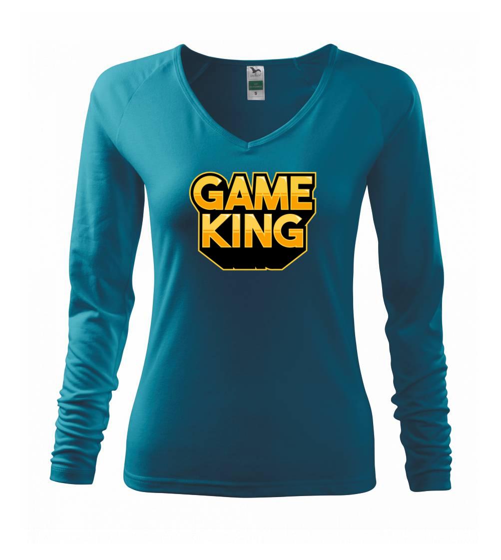 Tričká pre ajťákov - Game king - nápis veľký - Tričko dámske Elegance