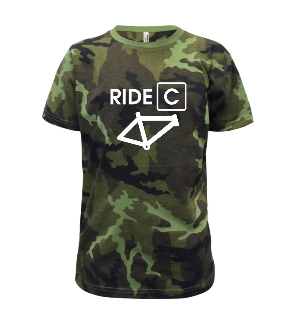 Tričko ako darček pre cyklistu - Ride C - Detské maskáčové tričko