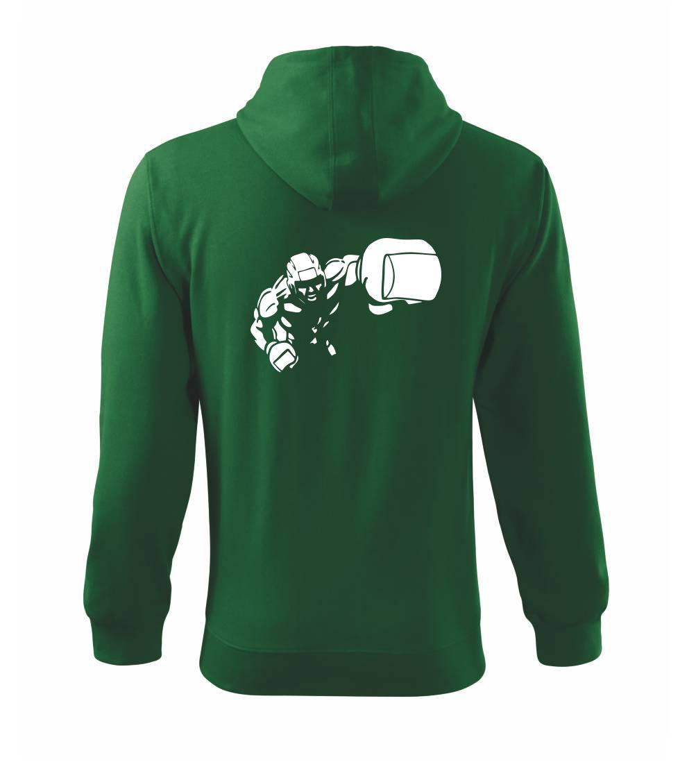Tričká na box - Boxer obrys - Mikina s kapucňou na zips trendy zipper