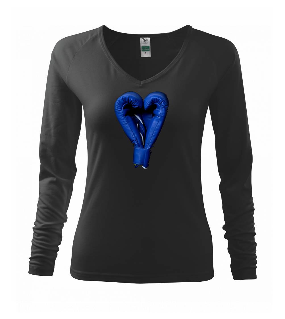 Tričká na box - Boxerske rukavice modré - Tričko dámske Elegance