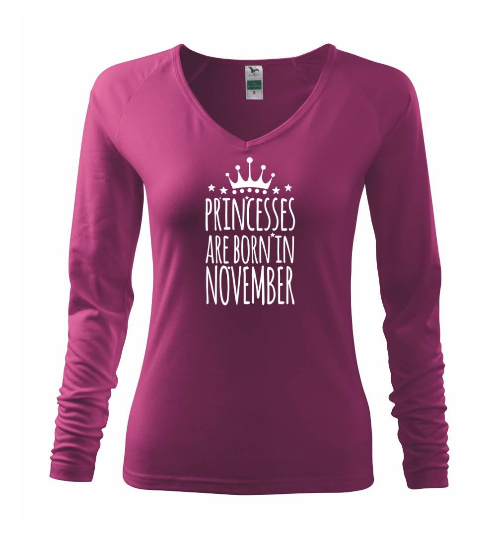 Tričká pre narodených v novembri - Princesses are born in November - Tričko dámske Elegance