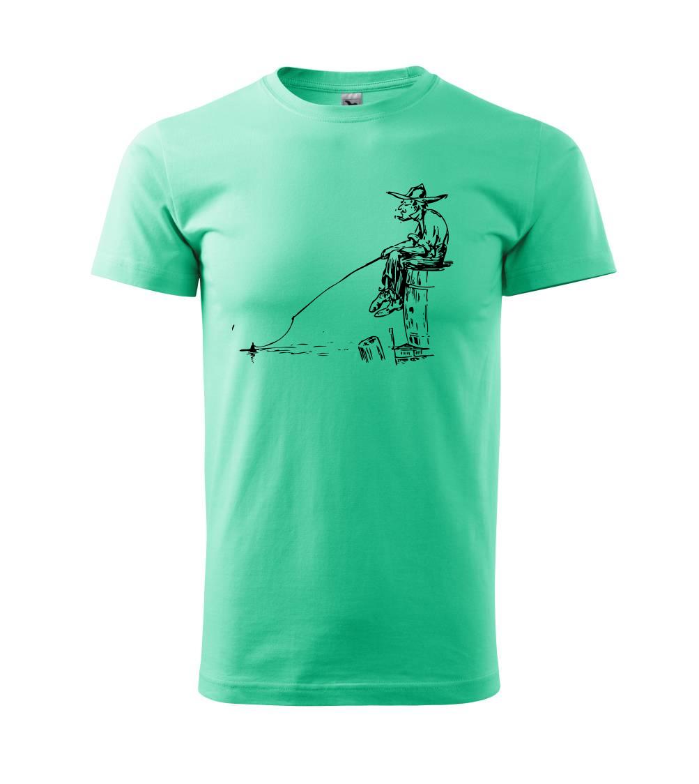 Kreslený rybár na pni Kreslený rybár na pni