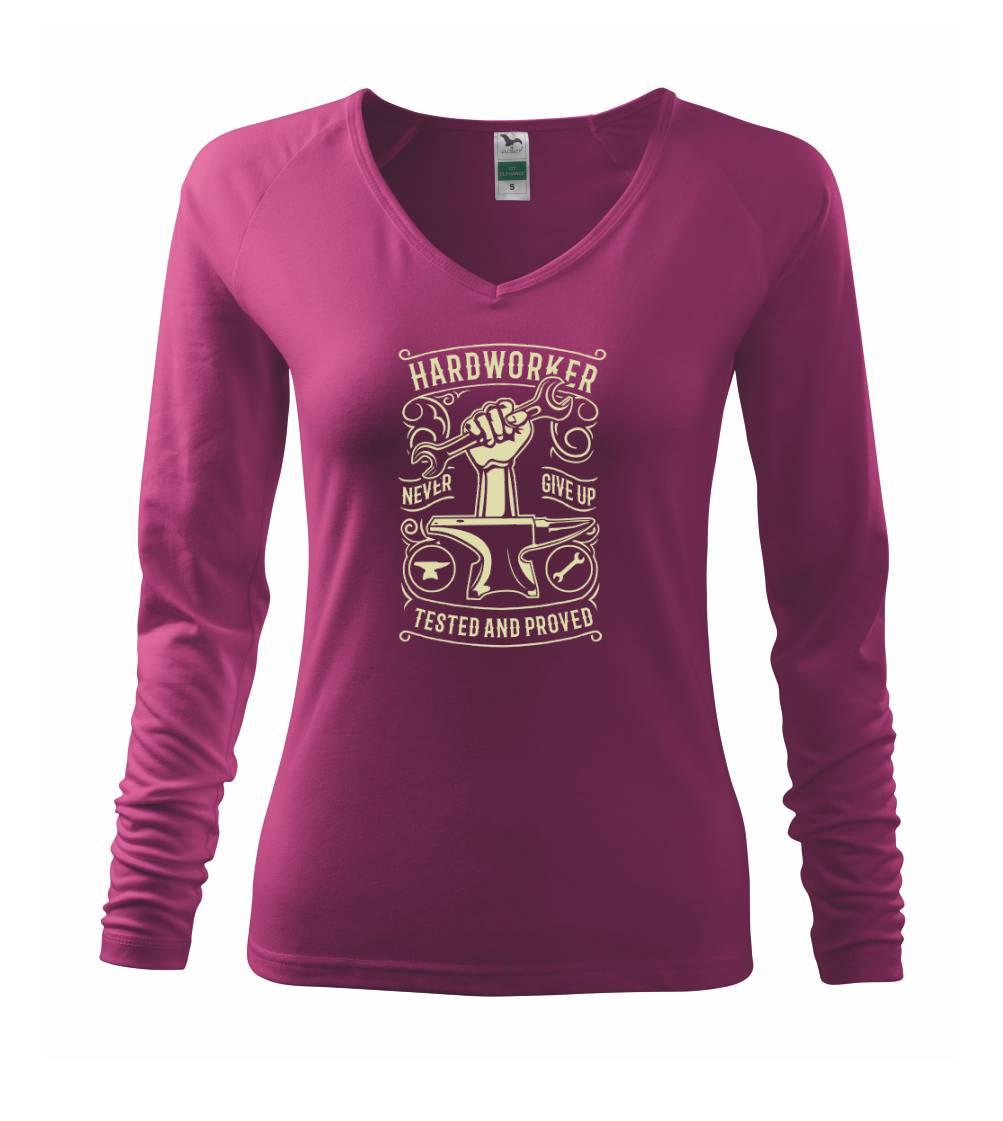 Vtipné tričká do práce - Hard Worker - Tričko dámske Elegance