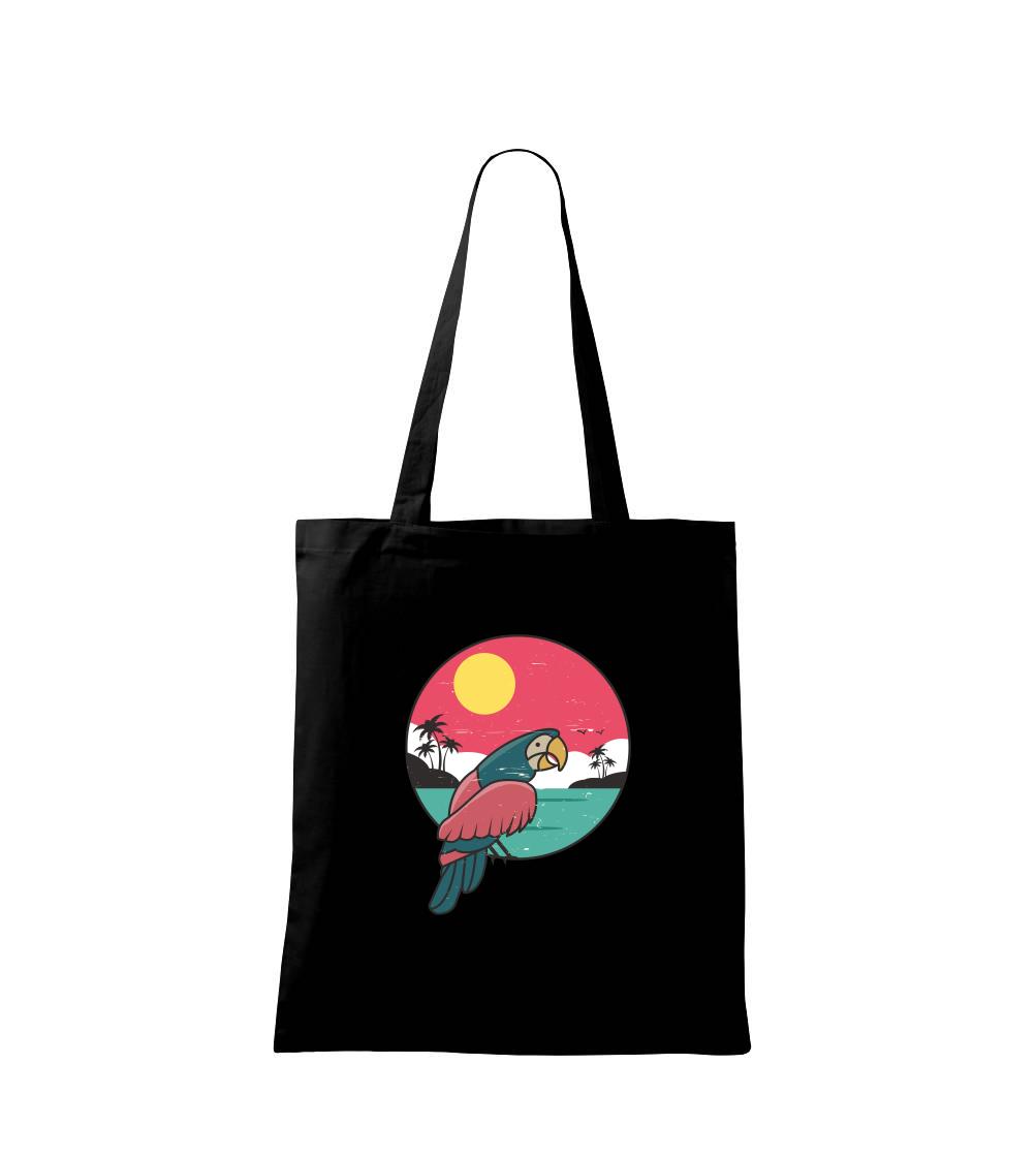 Papagáj v kruhu pri mori