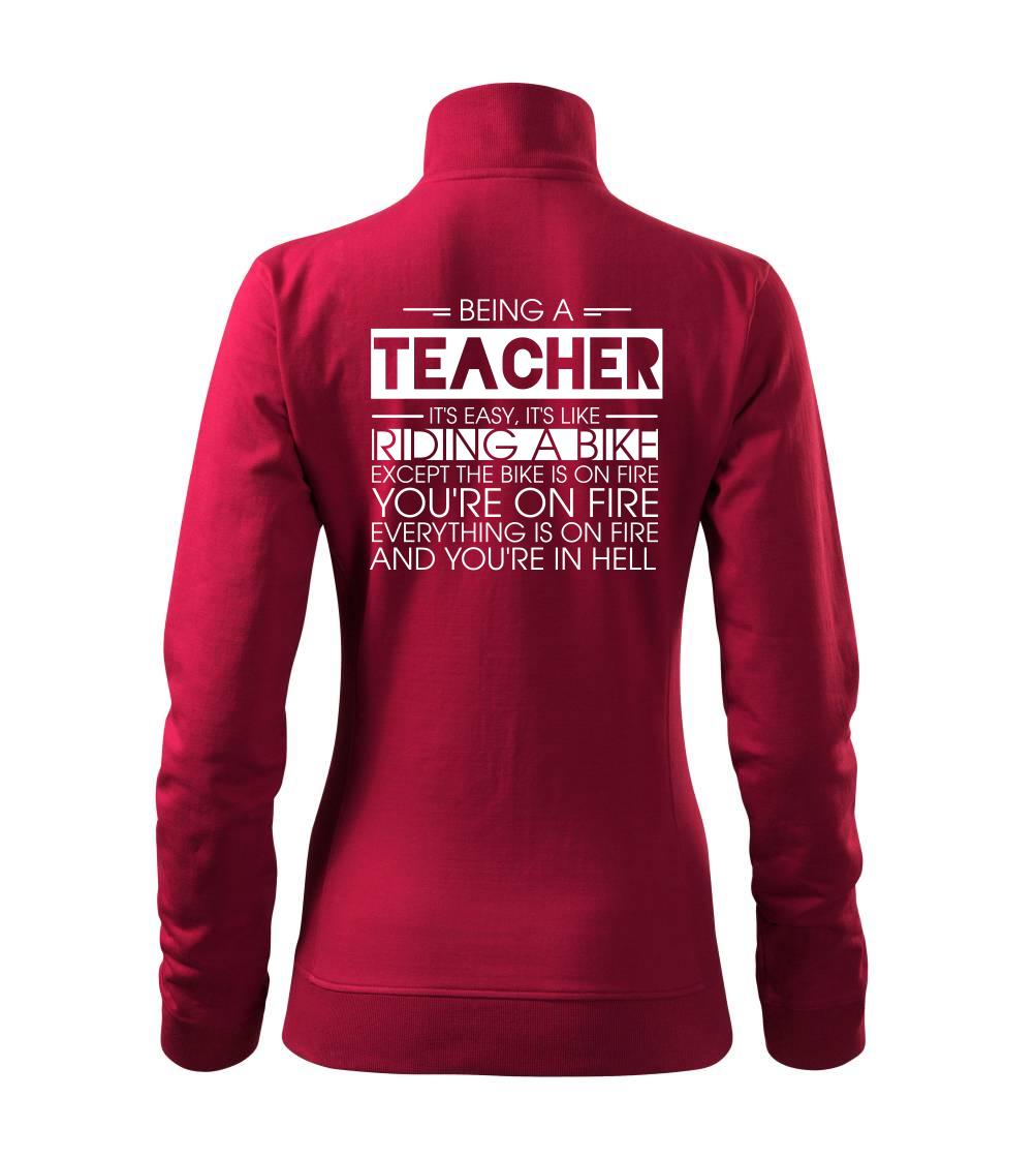 Učiteľské tričká - Being a teacher - bike - Mikina dámska Viva bez kapucne