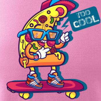 Pizza slice with skateboard