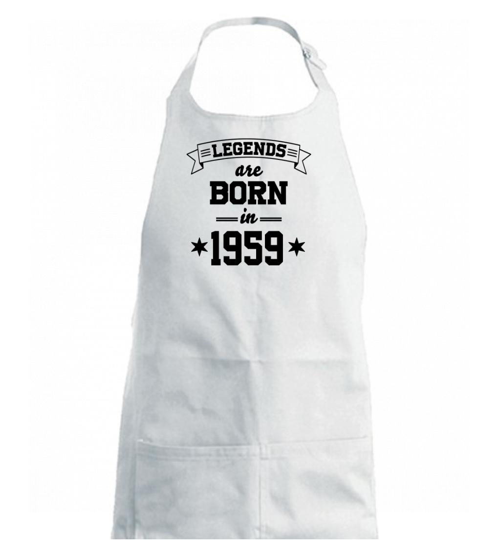 Trička s ročníkom 1959 - Legends are born in 1959 - Dámska zástera na varenie