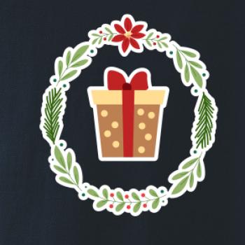 Vianočný veniec s darčekom