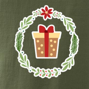 Vianočný veniec s darčekom