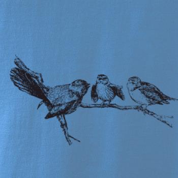 Vtáčiky na vetve maľované