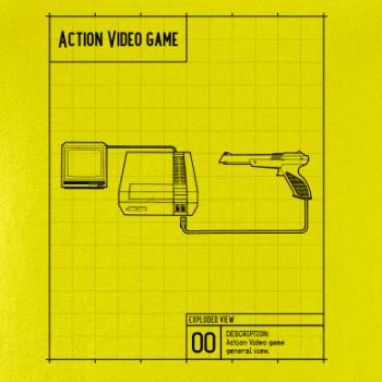 Nákres videohra so zbraňou