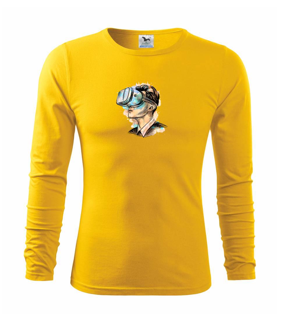 Tričká pre ajťákov - Retro virtuálna realita - Tričko s dlhým rukávom FIT-T long sleeve
