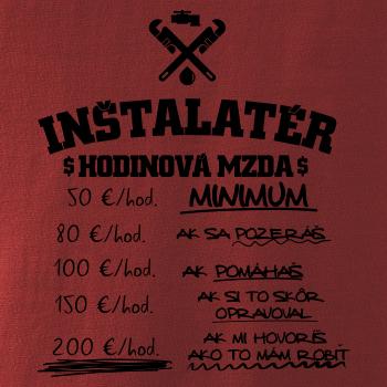 Hodinová mzda Inštalatér
