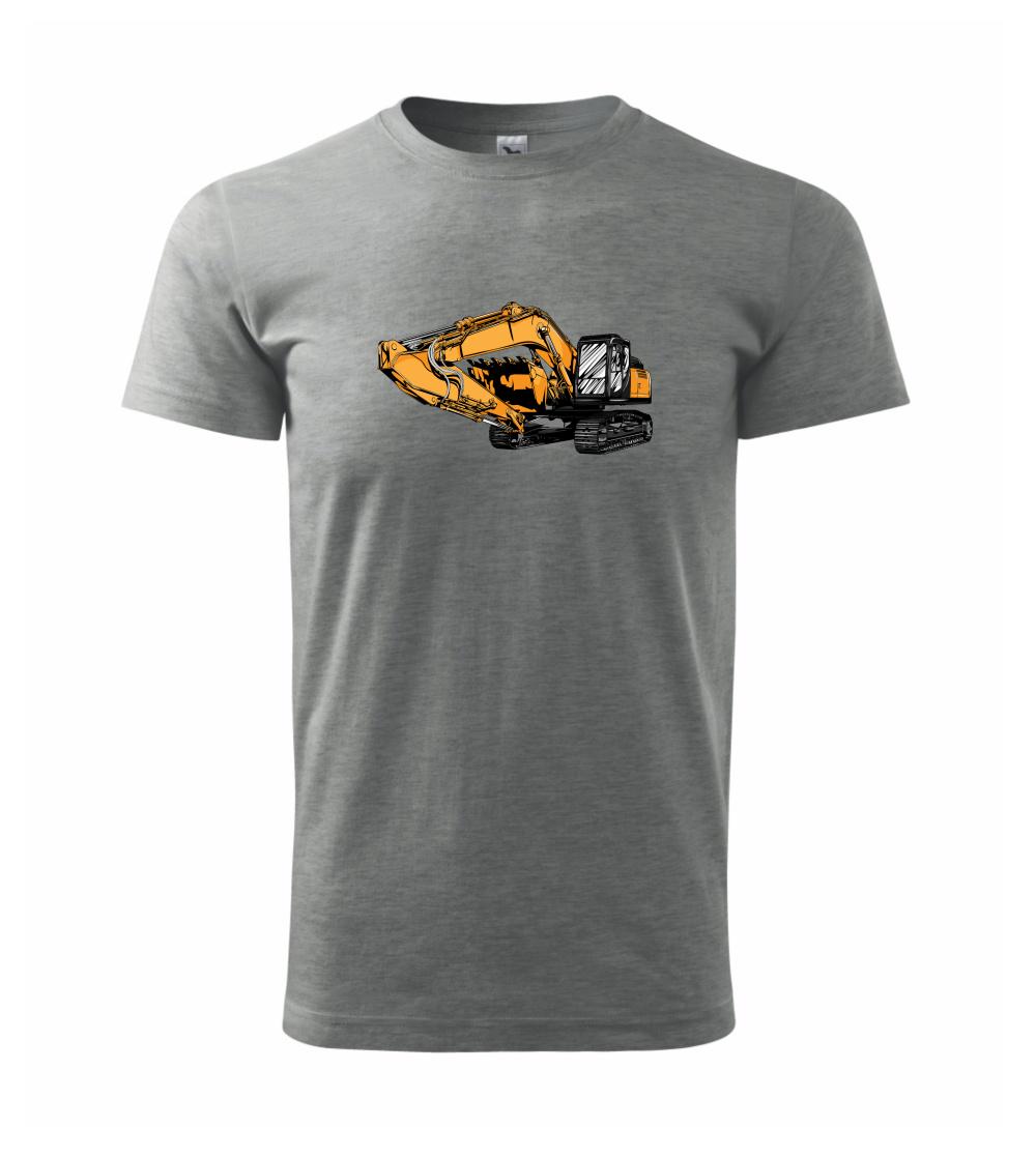 Žltý bager z boku Žltý bager z boku