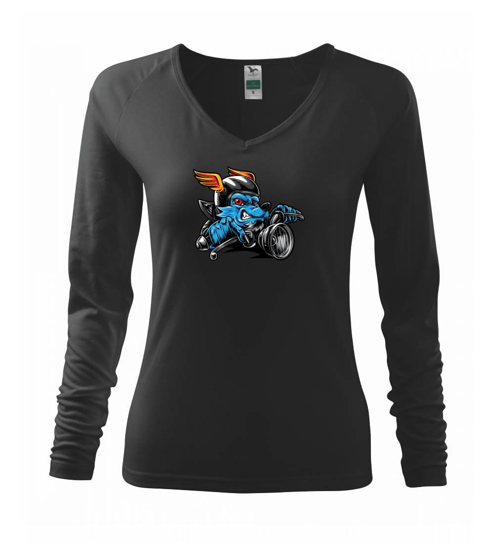 Tričká s vlkom - Motorkár vlk - Tričko dámske Elegance