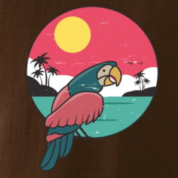 Papagáj v kruhu pri mori