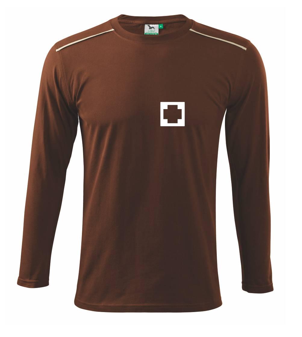 Tričká a mikiny pre záchranárov a lekárov - Kvalitné oblečenie pre zdravotníkov - Hranatý kríž - Rescue - Tričko s dlhým rukávom Long Sleeve