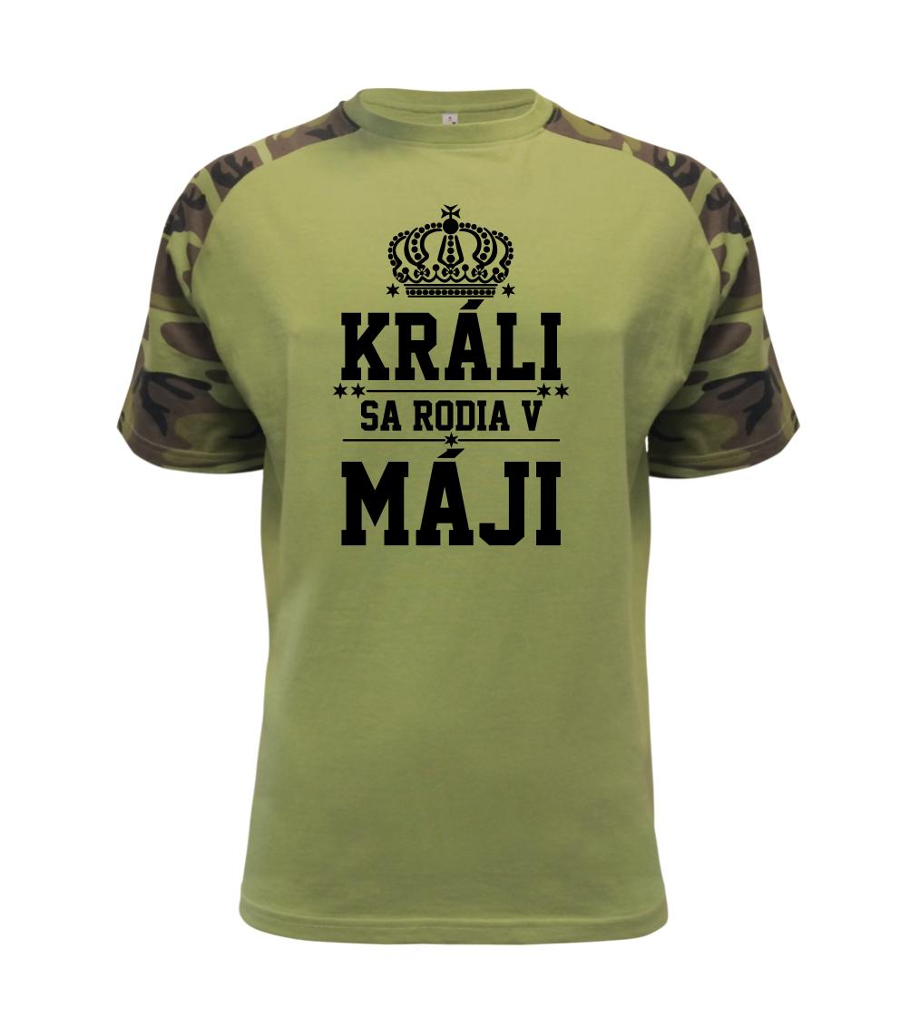 Tričká pre narodených v máji - Králi sa rodia v máji - Raglan Military